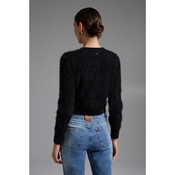 New BSB Collection Cardigan fringes jewel buttons Black Sweater Sz M Occasion - Picture 8 of 8